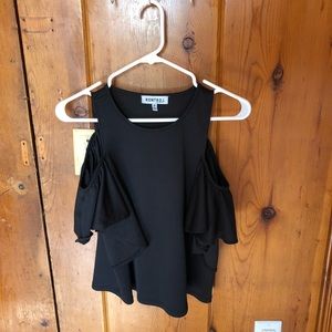 Black cold shoulder shirt